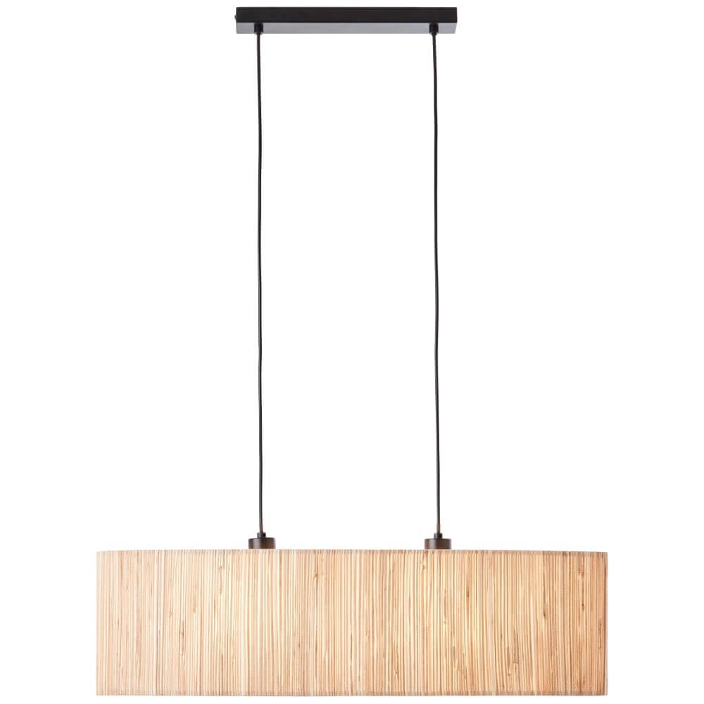 Hanglamp Wimea Oval 78cm zwart met zeegras