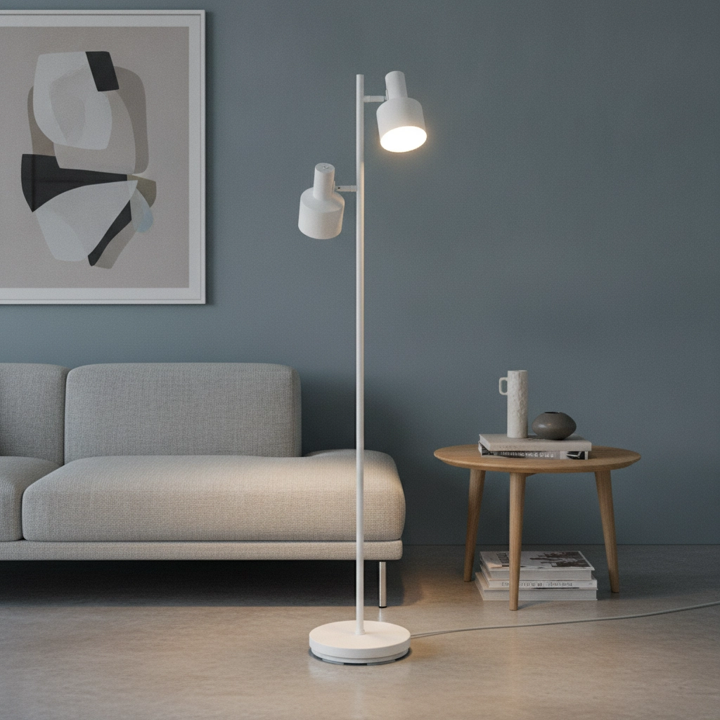 2-lichts vloerlamp Twinkle wit