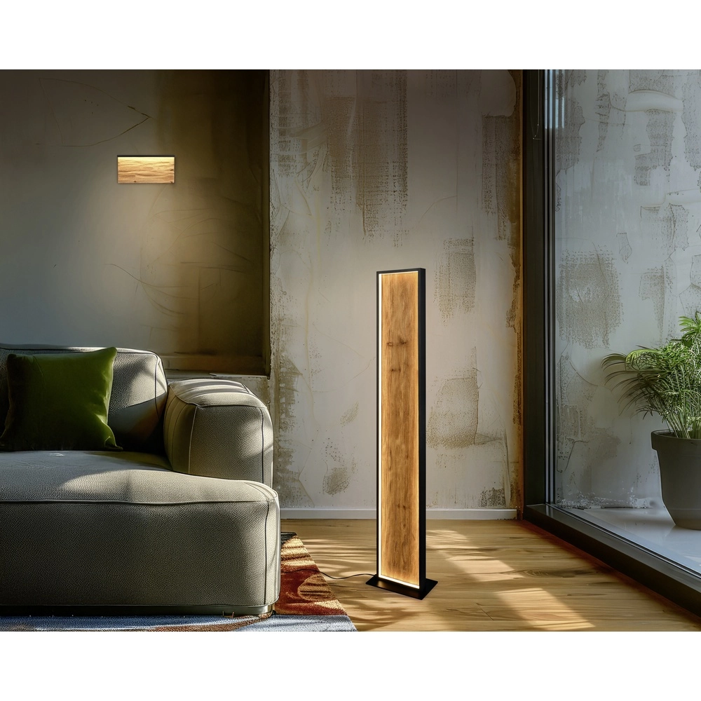 Design wandlamp Kalea zwart met hout 30cm Trio 4017807661392