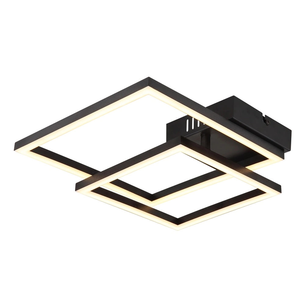 Strakke plafondlamp Tyler zwart Globo 9007371453818