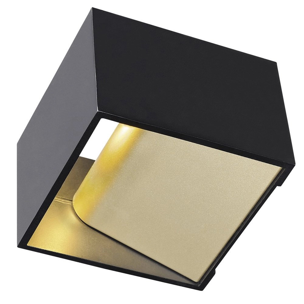 Ledlamp Logs Up - Down vierkant zwart met goud