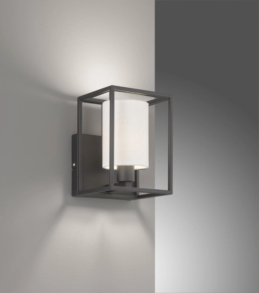 Landelijke wandlamp Gilli witte kap Fischer & Honsel 4003694304054