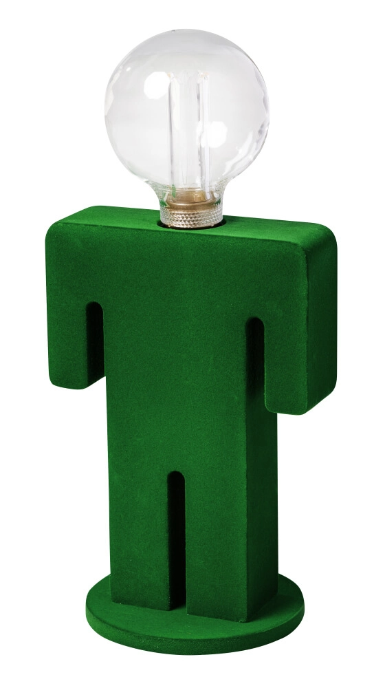 Houten tafellamp Adam Velvet groen