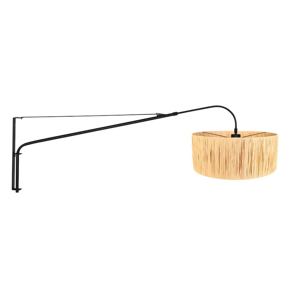 Wandlamp Elegant Classy zwart met strokleurige kap