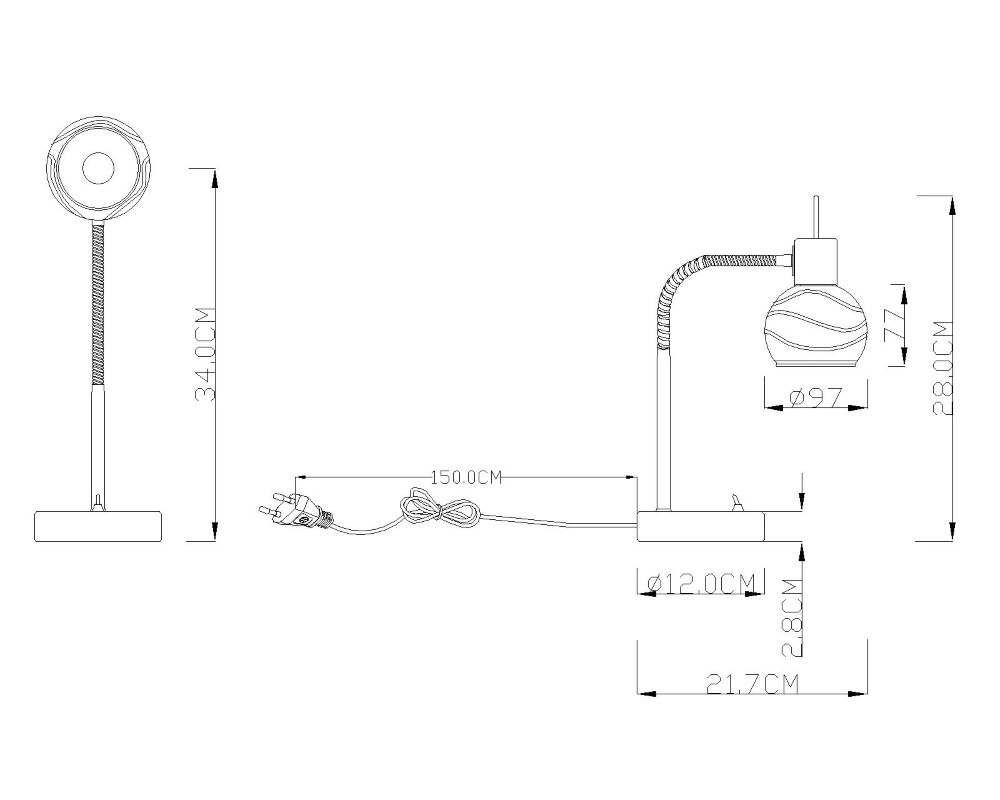 Bureaulamp Elliott nikkel Globo 9007371249336