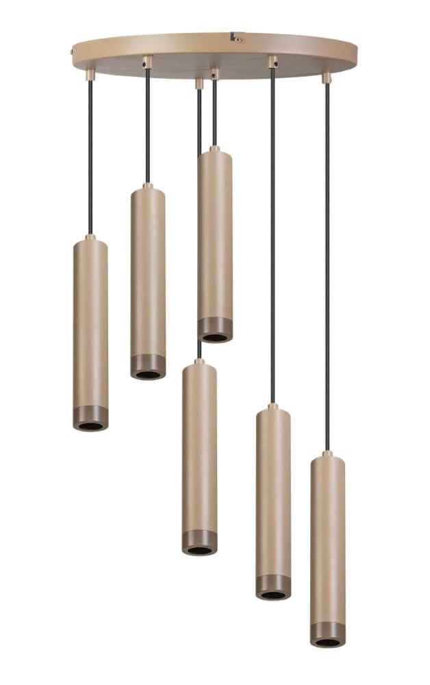 Zandkleurige hanglamp Miller Sand 6-lichts