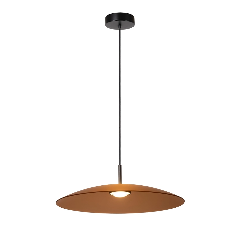 Strakke hanglamp Menga Ø 60cm amber glas