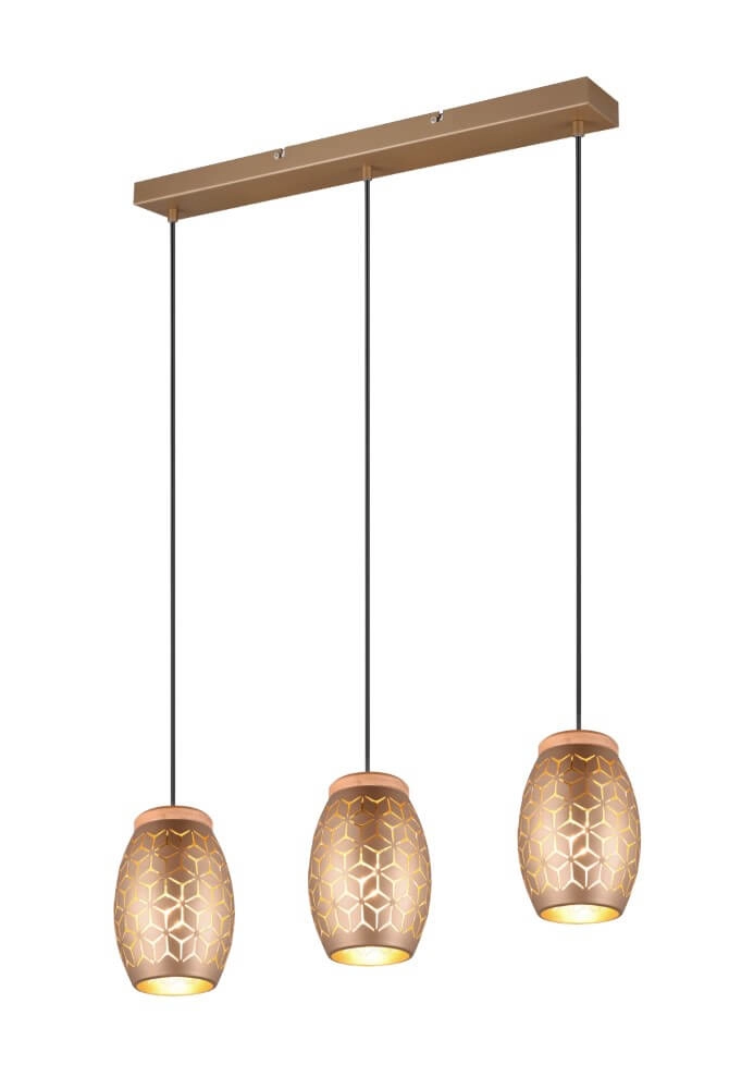 Bruine hanglamp Bidar 3-lichts Trio 4017807579031