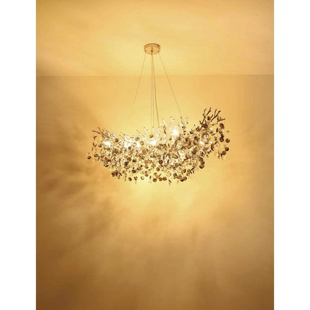 Hanglamp Queena zilvergrijs 150cm Globo 9007371533695