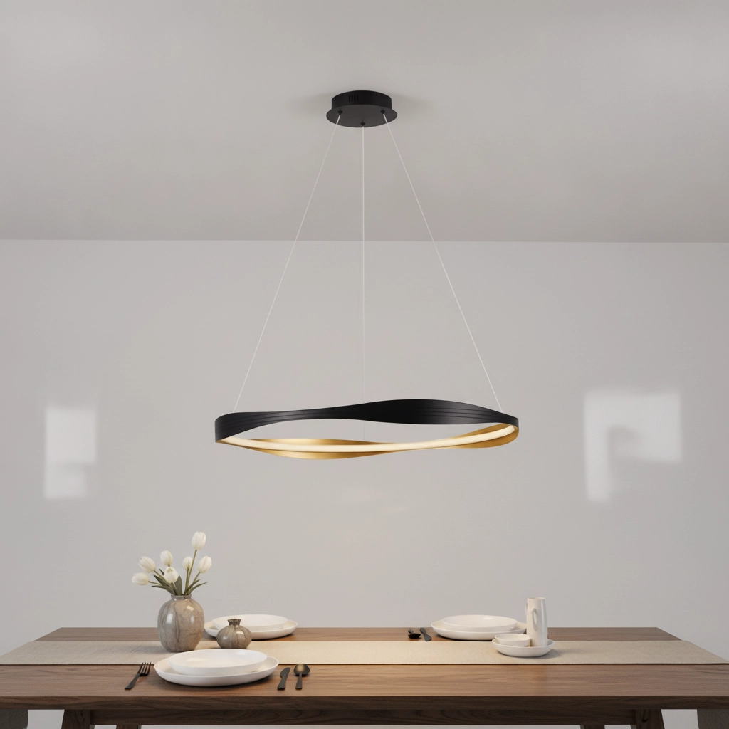 Design hanglamp Dobi Ø 80cm zwart met goud