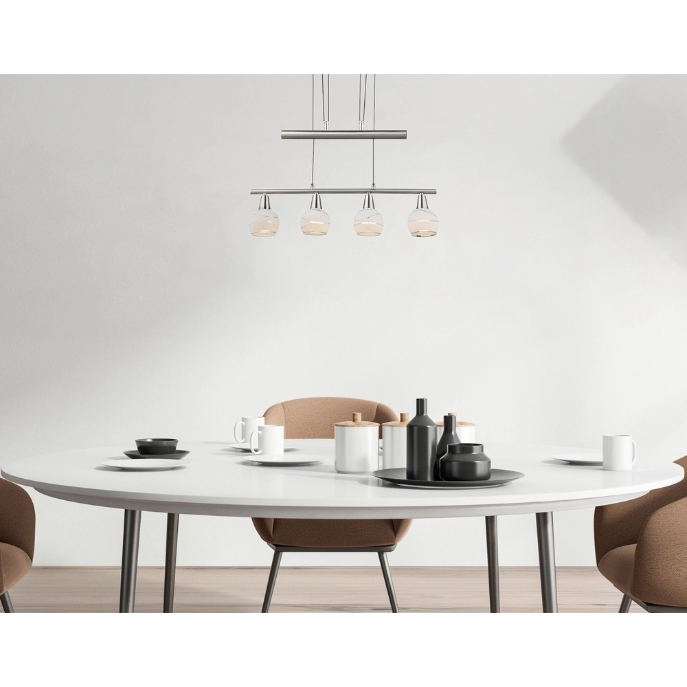 Hanglamp Elliott 4-lichts nikkel Globo 9007371319909