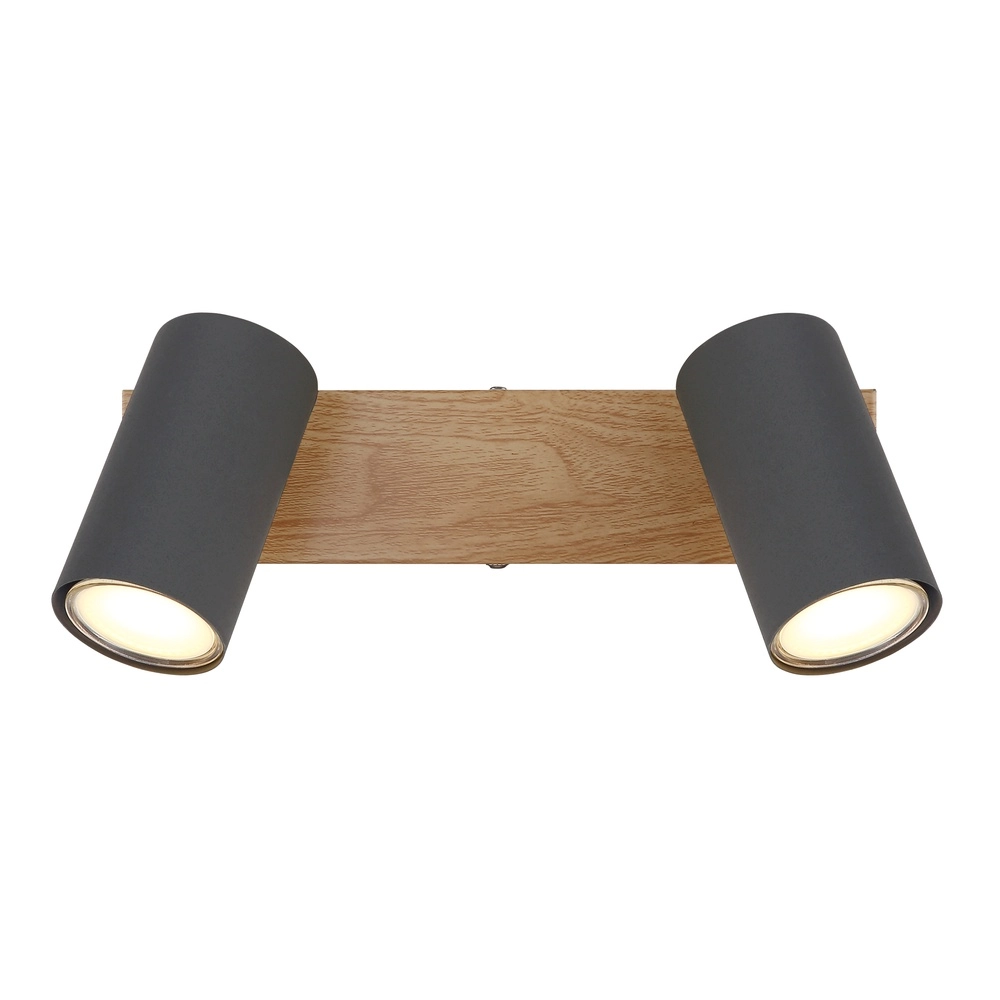 Plafondlamp 2-lichts Robby hout Globo 9007371430529