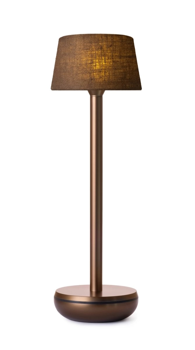 Air Bronze/Brown Linen oplaadbare tafellamp