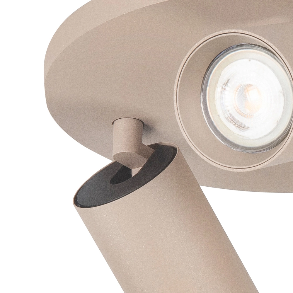 Opbouwspot Mila 3-lichts rond zand bruin Highlight 8718379050411