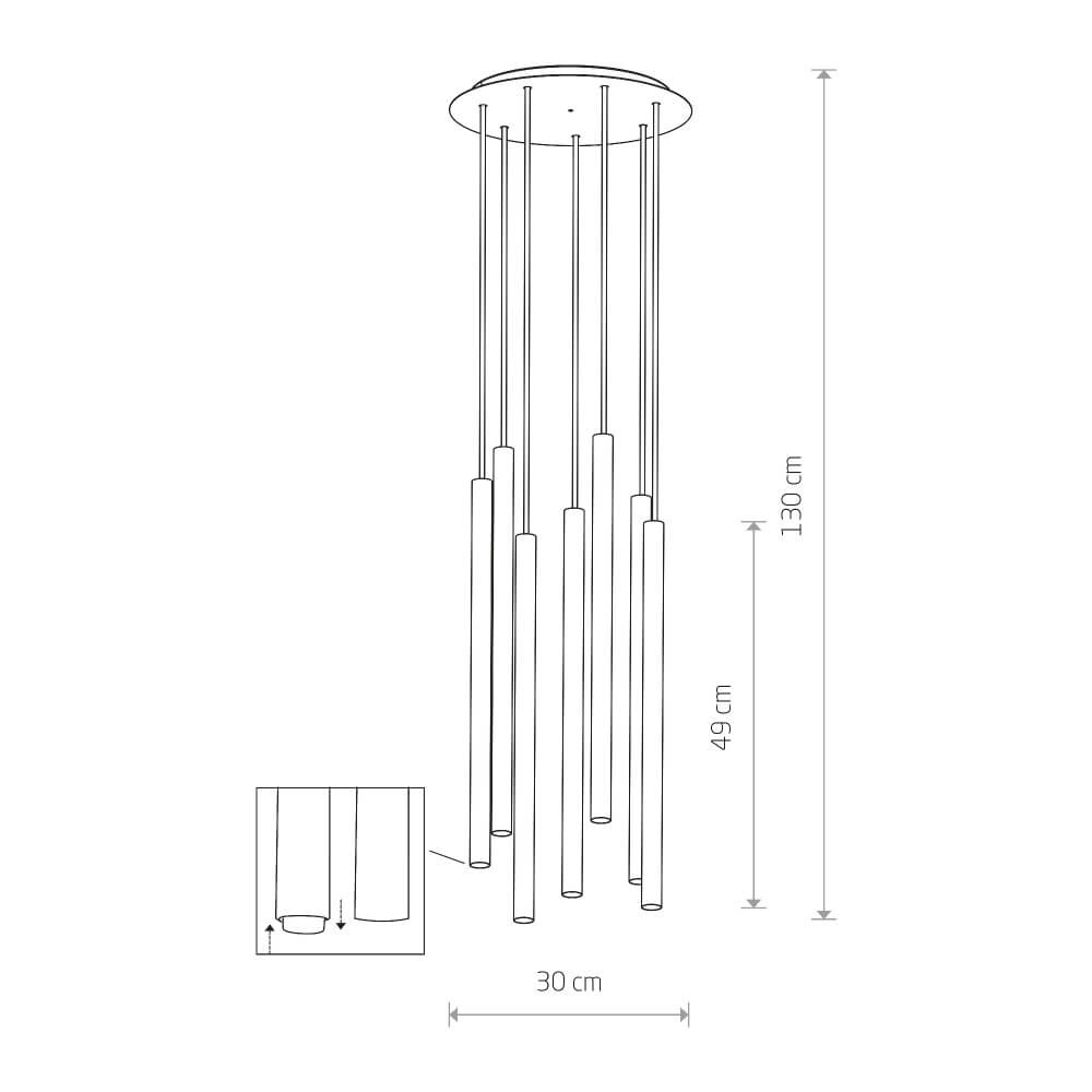 Zwarte hanglamp Laser 7-lichts Lyora 5903139892094
