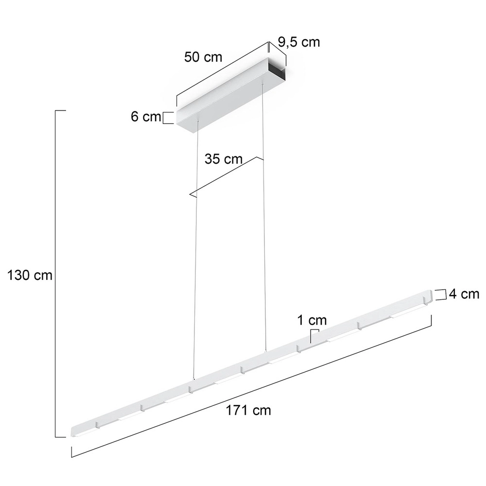 Strakke hanglamp Bloc metaalgrijs Steinhauer 8712746148268