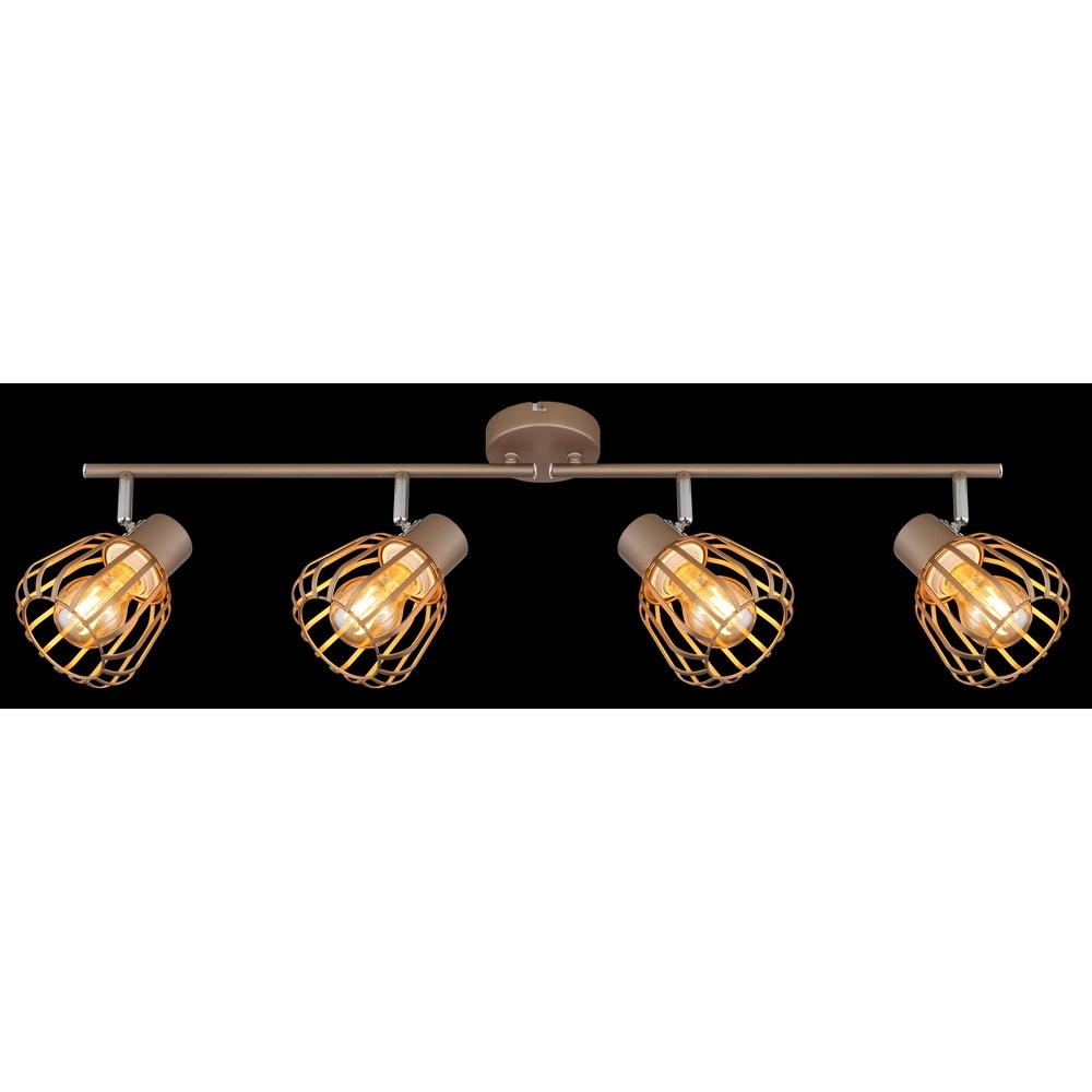 Plafondlamp Olin 4-lichts koffie bruin Globo 9007371592579