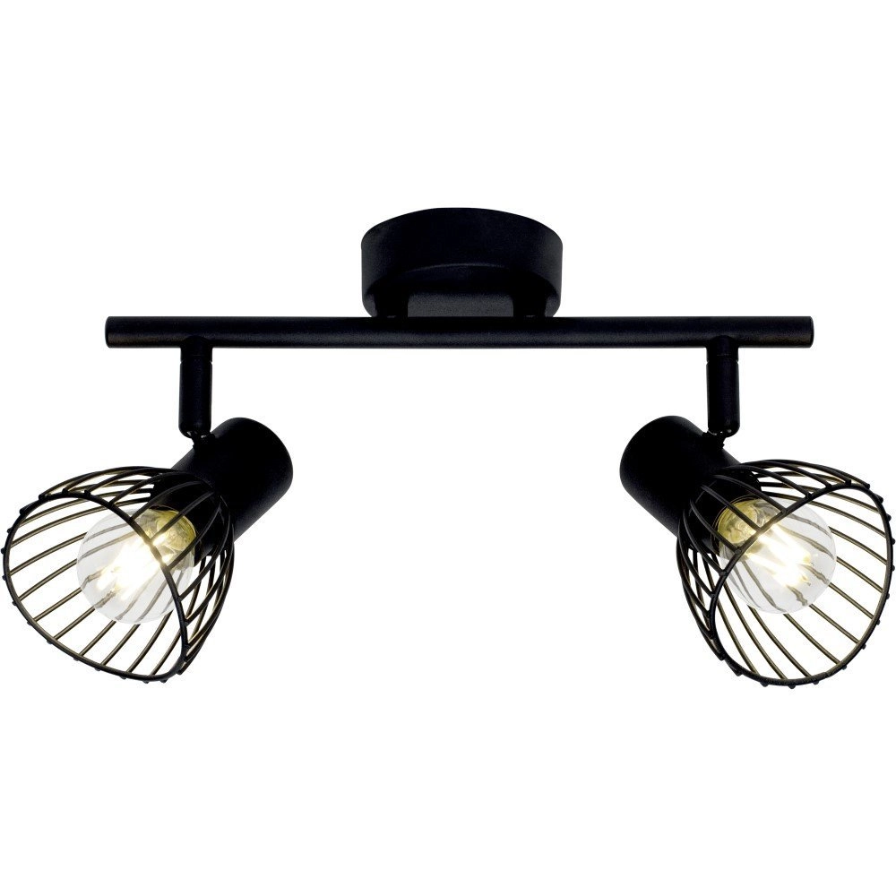 Zwarte plafondlamp Elhi 2-lichts