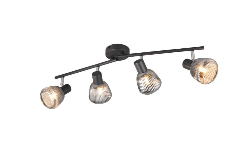 4-lichts plafondlamp Tarifa met geribbeld glas Trio 4017807615852