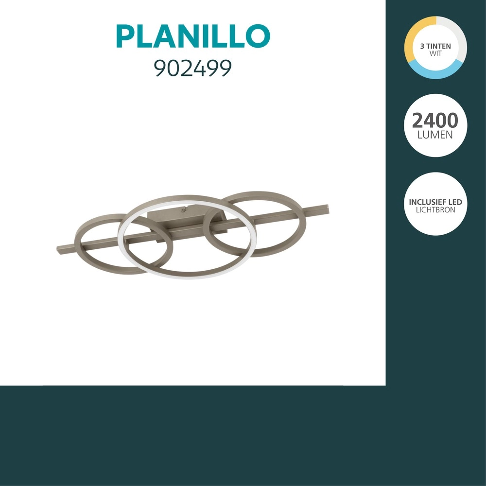 Design plafondlamp Planillo zand bruin rond Eglo 9008606391448