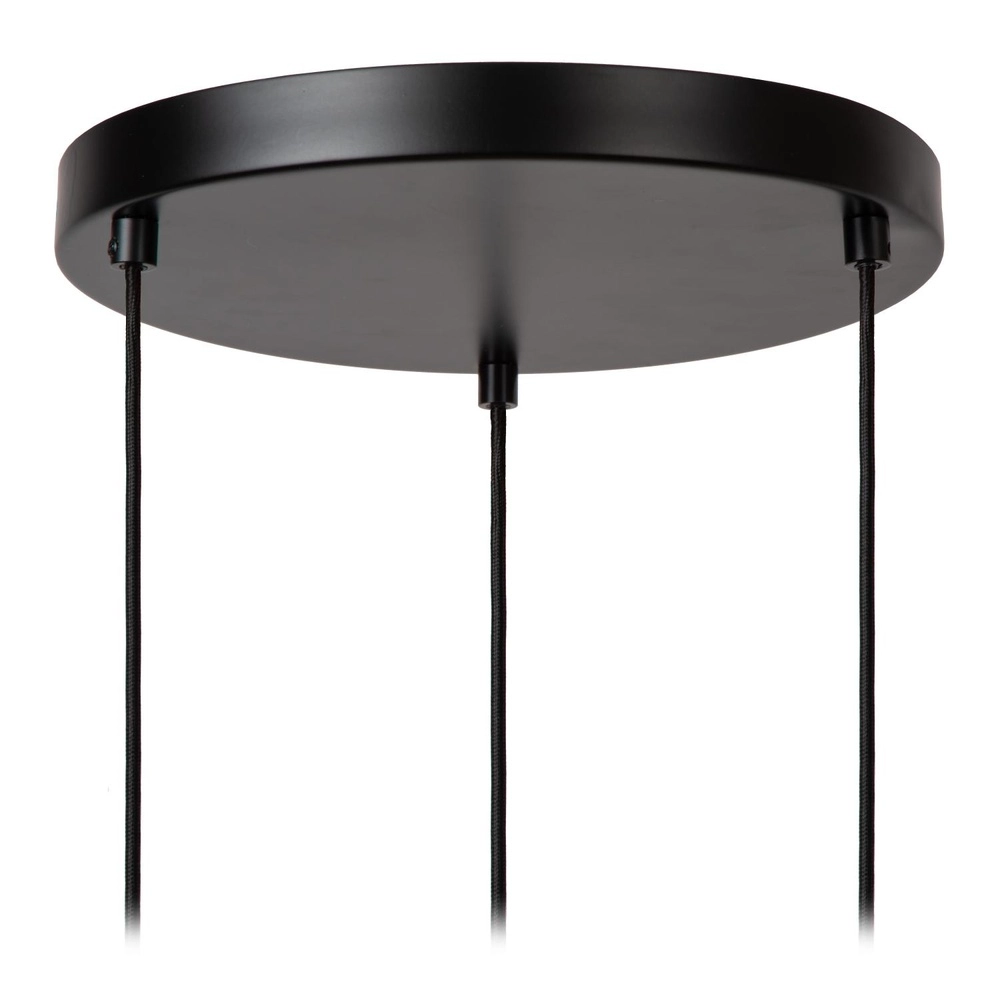 3-lichts hanglamp Ilona zwart met gekleurde glazen Lucide 5411212452740