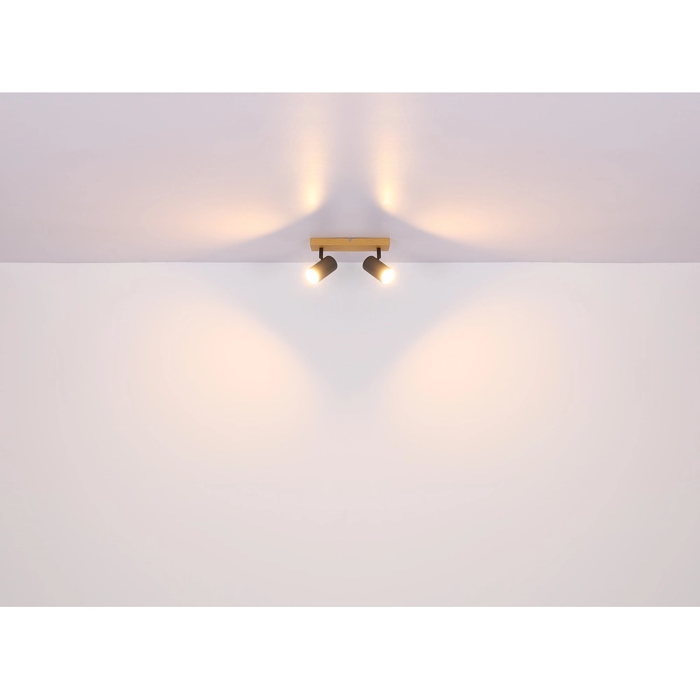 Plafondlamp 2-lichts Robby hout Globo 9007371430529