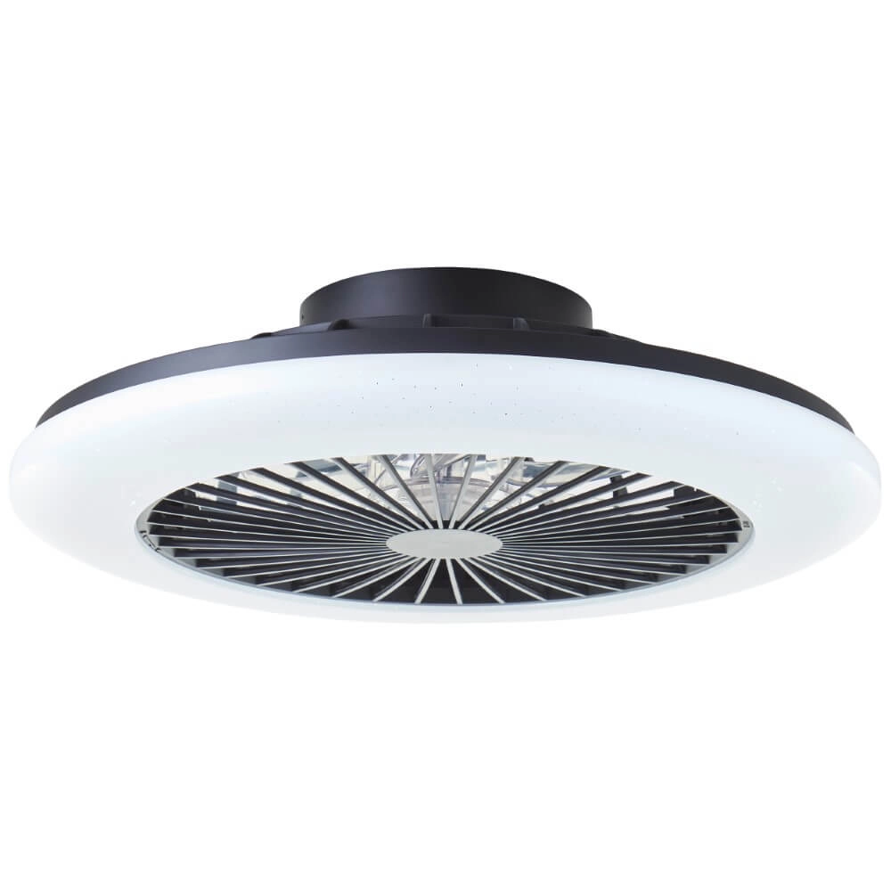 Zwarte ventilator Salerno met RGB functie Brilliant 4004353435881