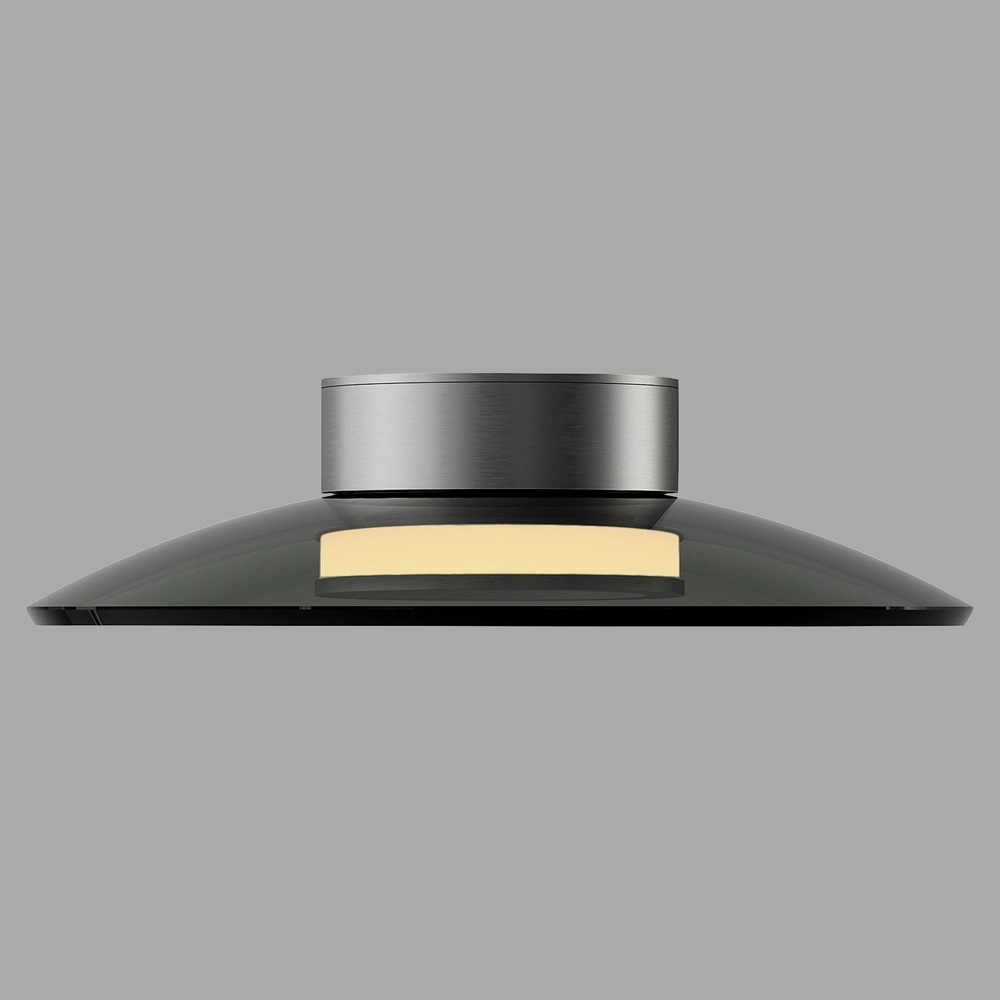 Plafondlamp Pure Moon Ø 32cm - platin met smoke glas
