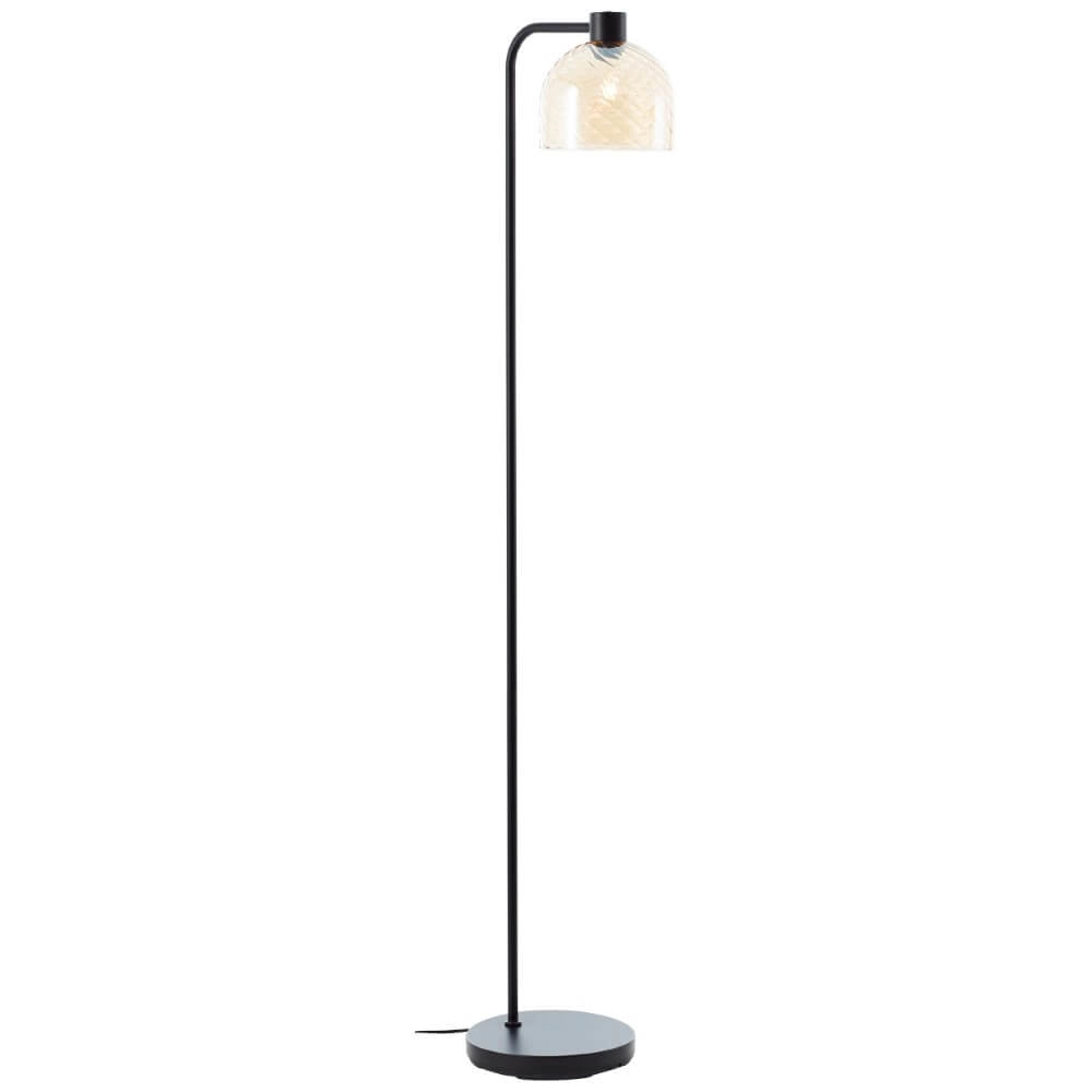 Vloerlamp Casto zwart met amber glas Brilliant 4004353446849