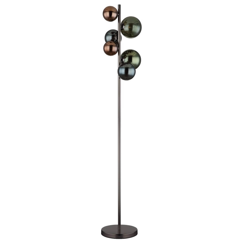Zwarte vloerlamp Riha gekleurd glas 6-lichts Globo 9007371450114