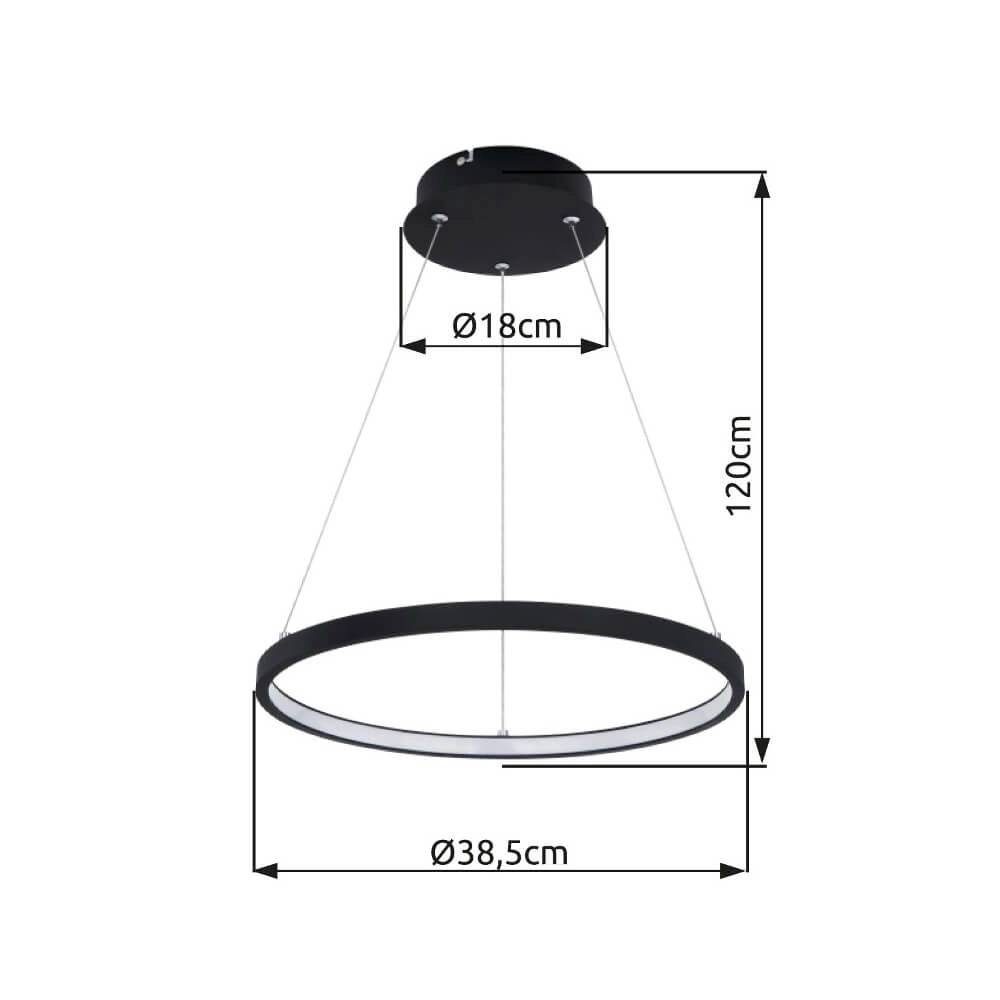 Strakke hanglamp Ralph rond Ø 38,2cm Globo 9007371404971