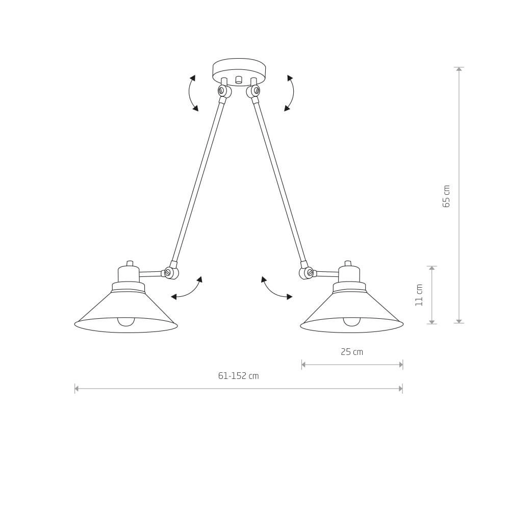 2-lichts plafondlamp Techno Lyora 5903139914390