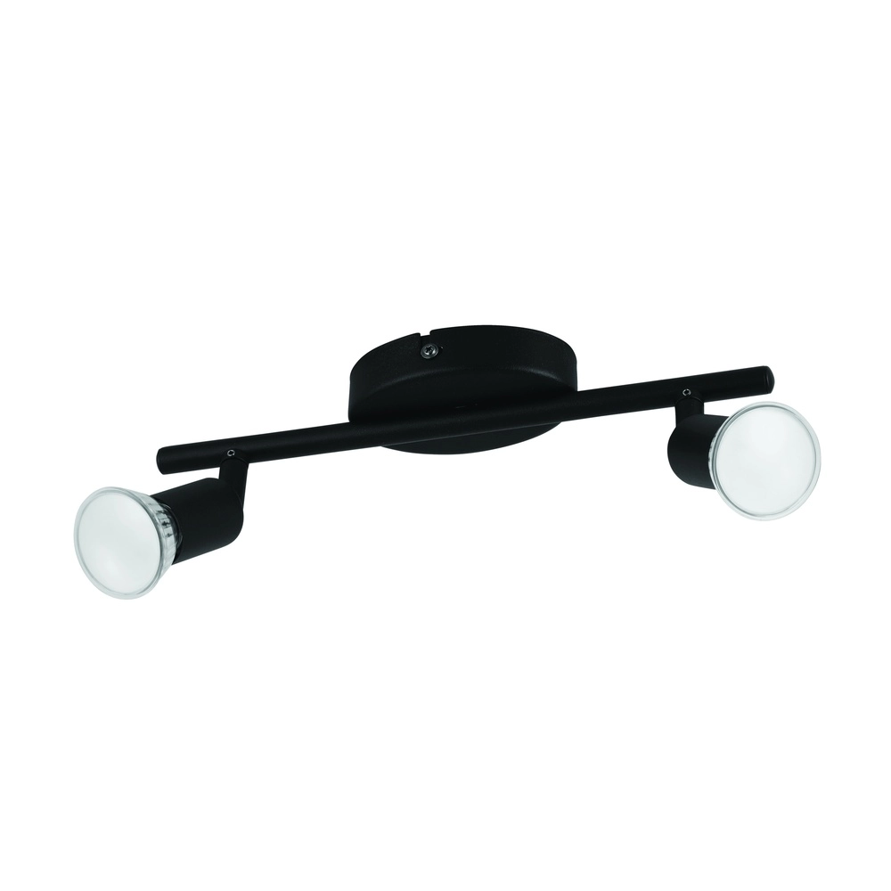 Plafondlamp Buzz-Led 2-lichts zwart