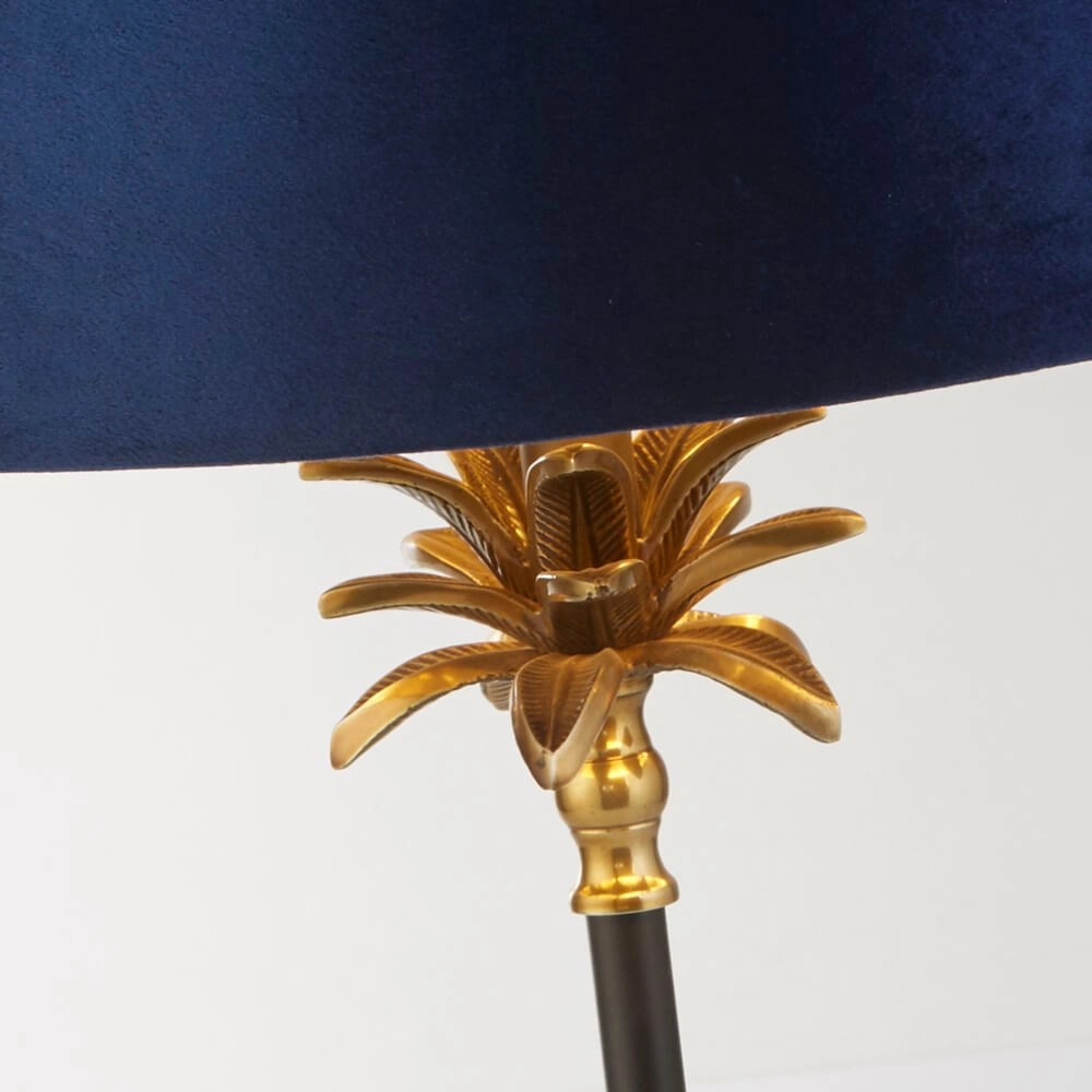 Tafellamp Palm zwart met donkerblauw Searchlight 5053423257365