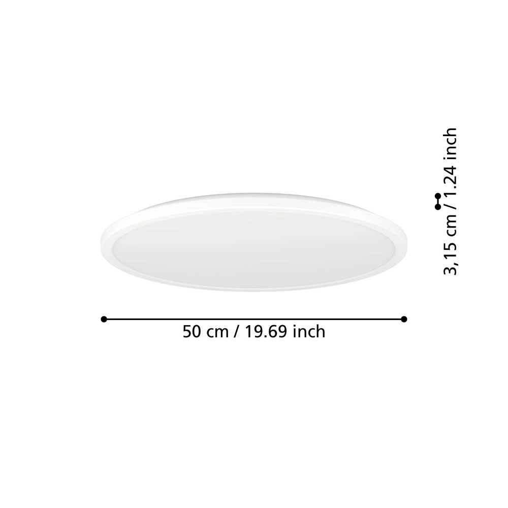 Badkamer plafondlamp Rovito rond - wit - Ø 50cm Eglo 9008606329939