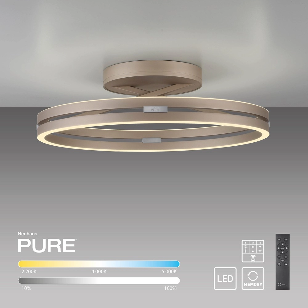 Led plafondlamp Pure Loop Ø 60cm - bronce Paul Neuhaus 4012248398340