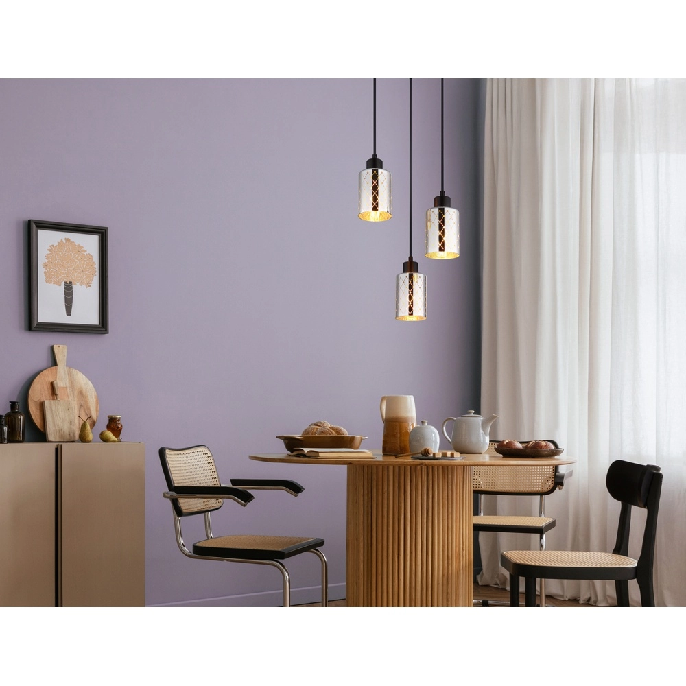 Design hanglamp Alonso 3-lichts zwart rond Globo 9007371578252