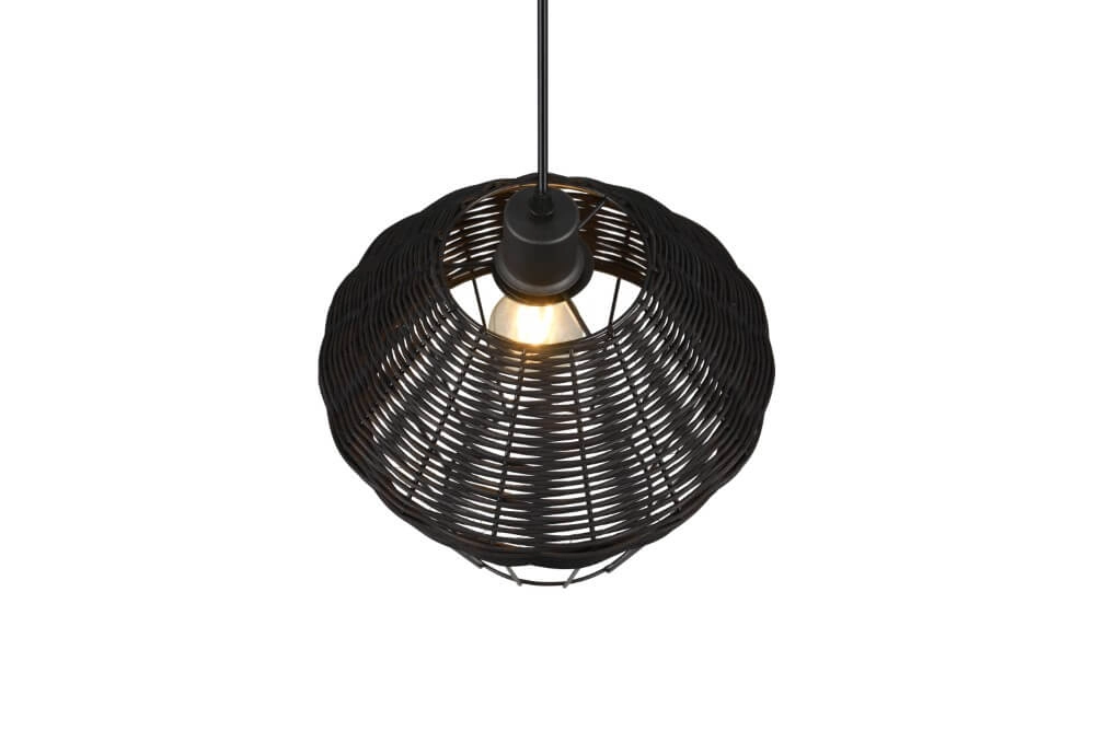 Hanglamp Borka zwart rotan Trio 4017807556803