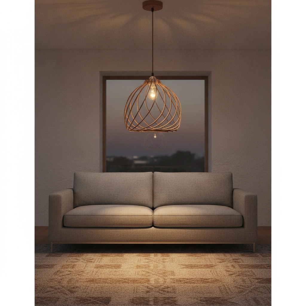Houten hanglamp Adana Ø 35cm