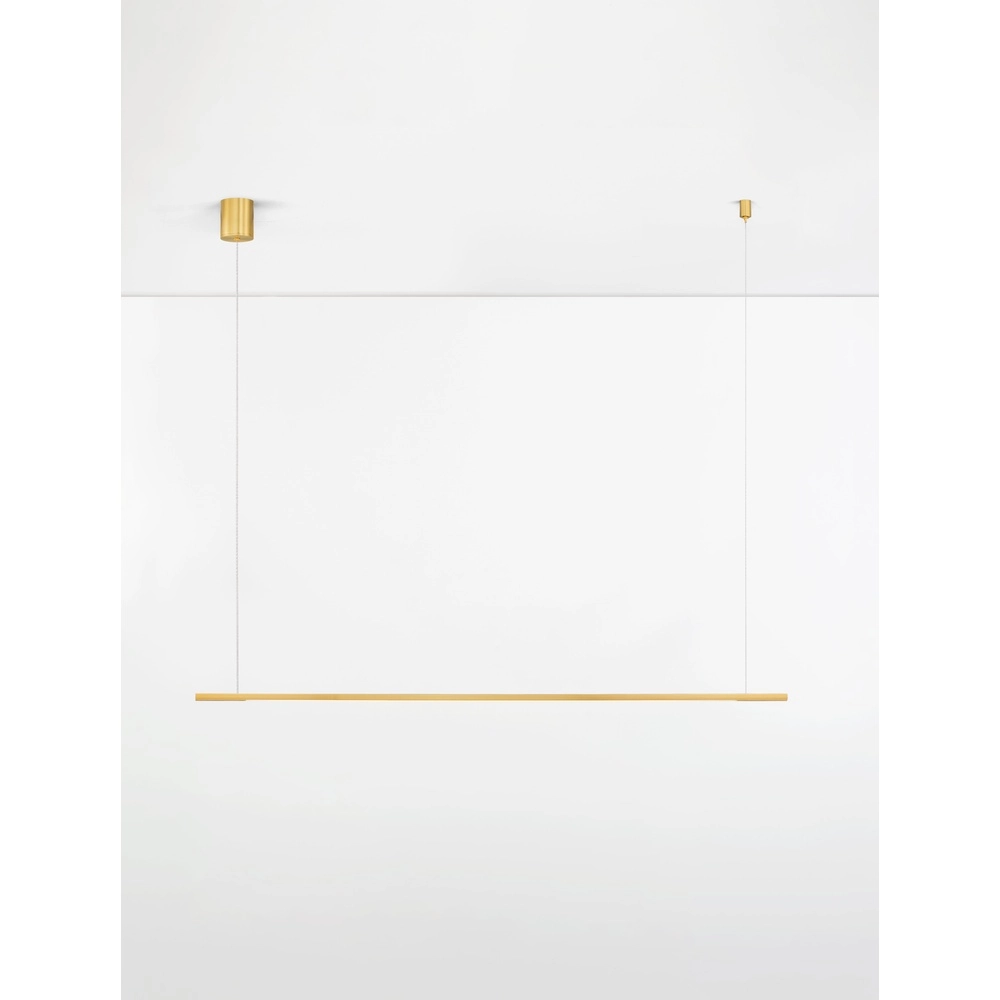 Strakke hanglamp Brillia goud 120cm