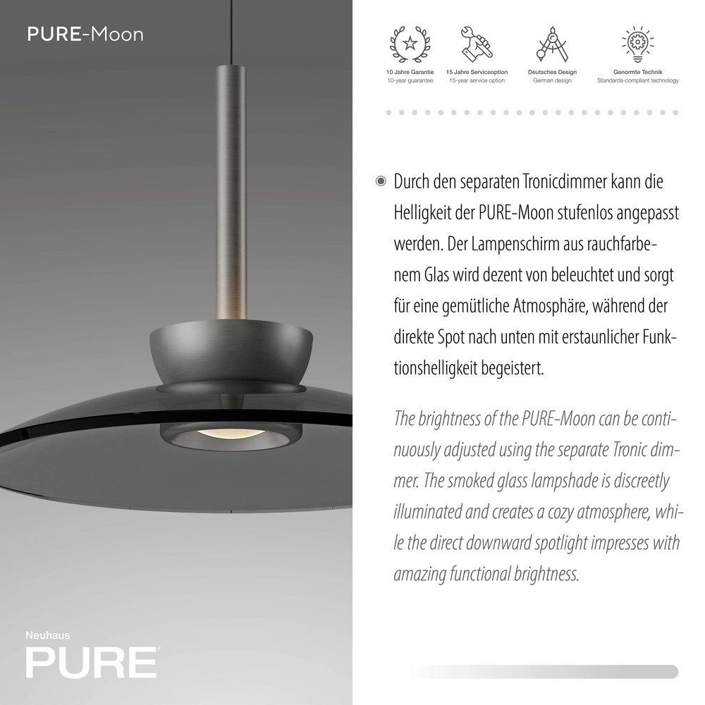 Hanglamp Ø 32cm Pure Moon met smoke glas Paul Neuhaus 4012248386293