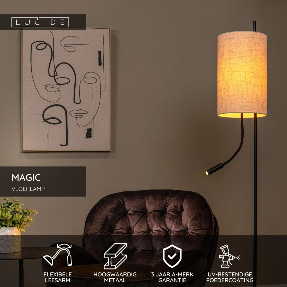 Vloerlamp Magic met leeslampje Lucide 5411212680099