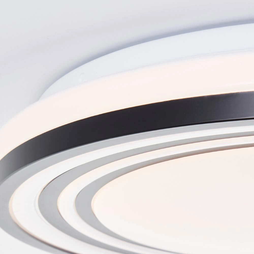 Zwart witte plafondlamp Kobana Ø 34cm Brilliant 4004353426537