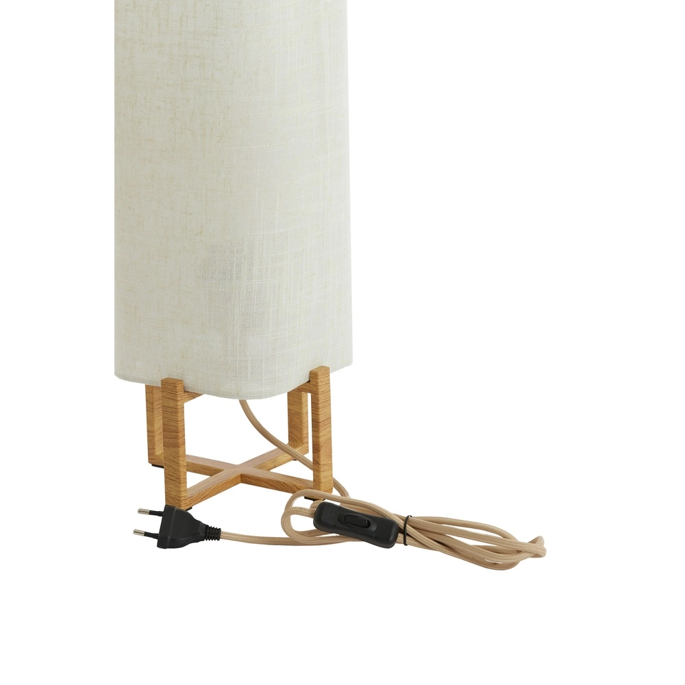 Tafellamp Wyn 39cm - crème touw met houtlook Light & Living 8717807792541