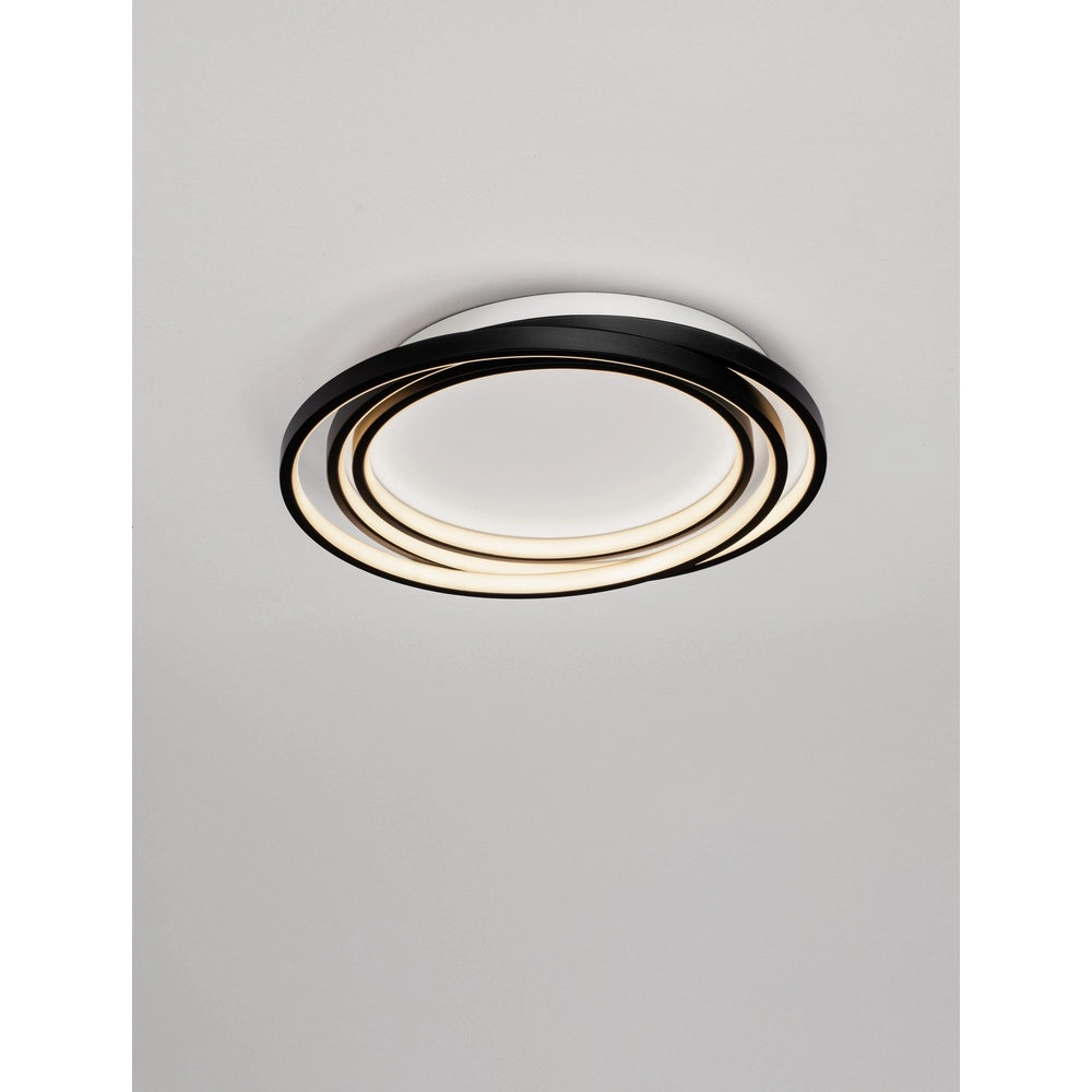 Ronde plafondlamp Arbor zwart Ø 44cm Lyora 5212017454928