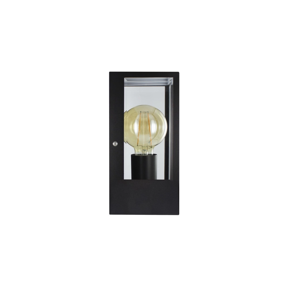 Zwarte buitenlamp Prato E27 - glas - met bewegingssensor Lyora 5055788268772