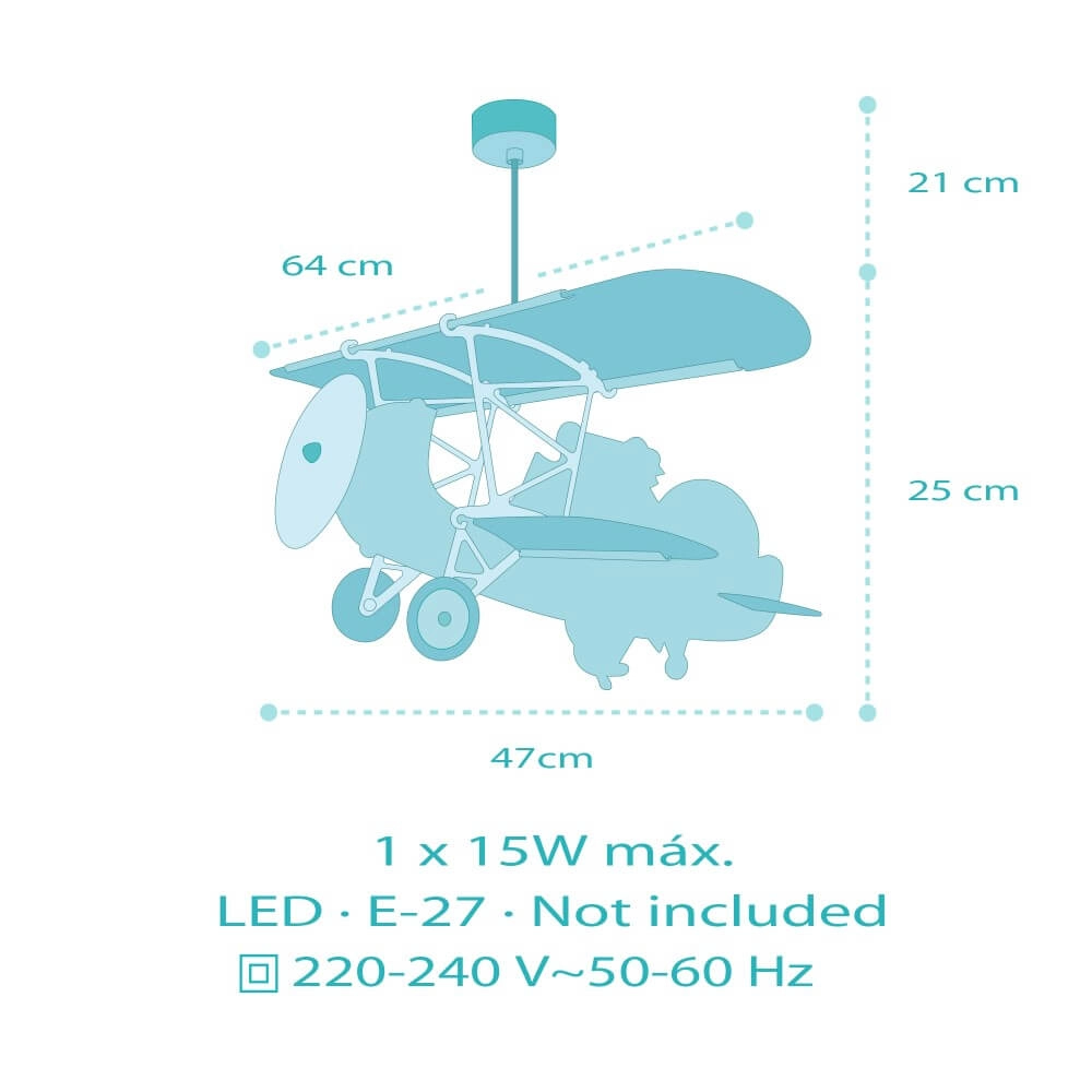 Kinder hanglamp Plane met krokodil Dalber 8420406545424