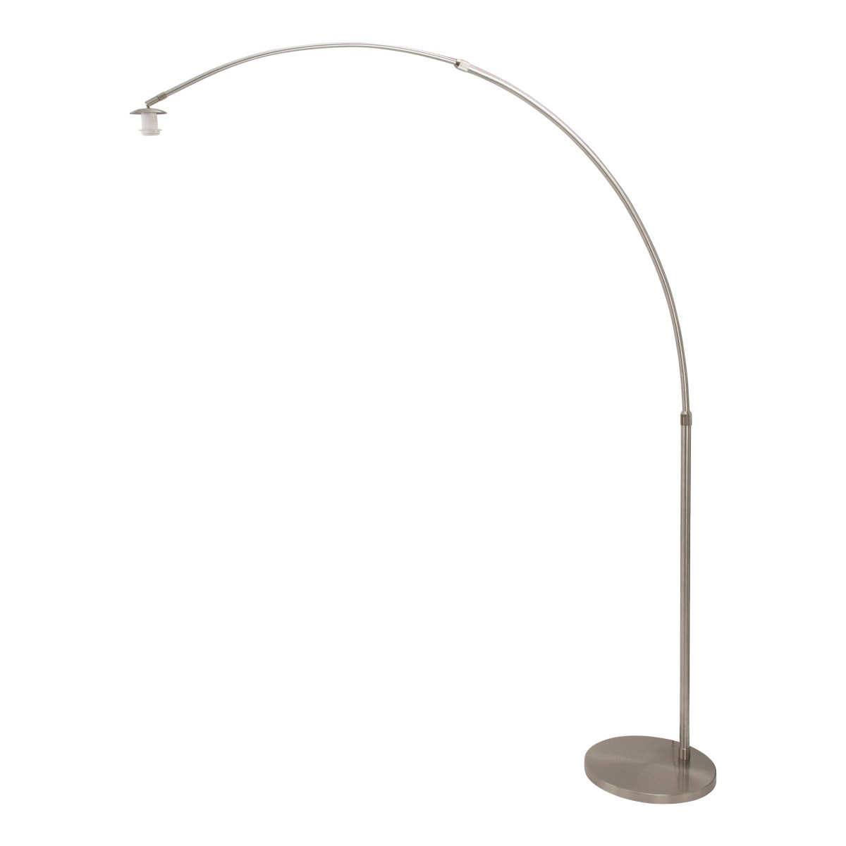 Arc lamp Gramineus 50 RVS met leerbruine kap Steinhauer 8712746118322