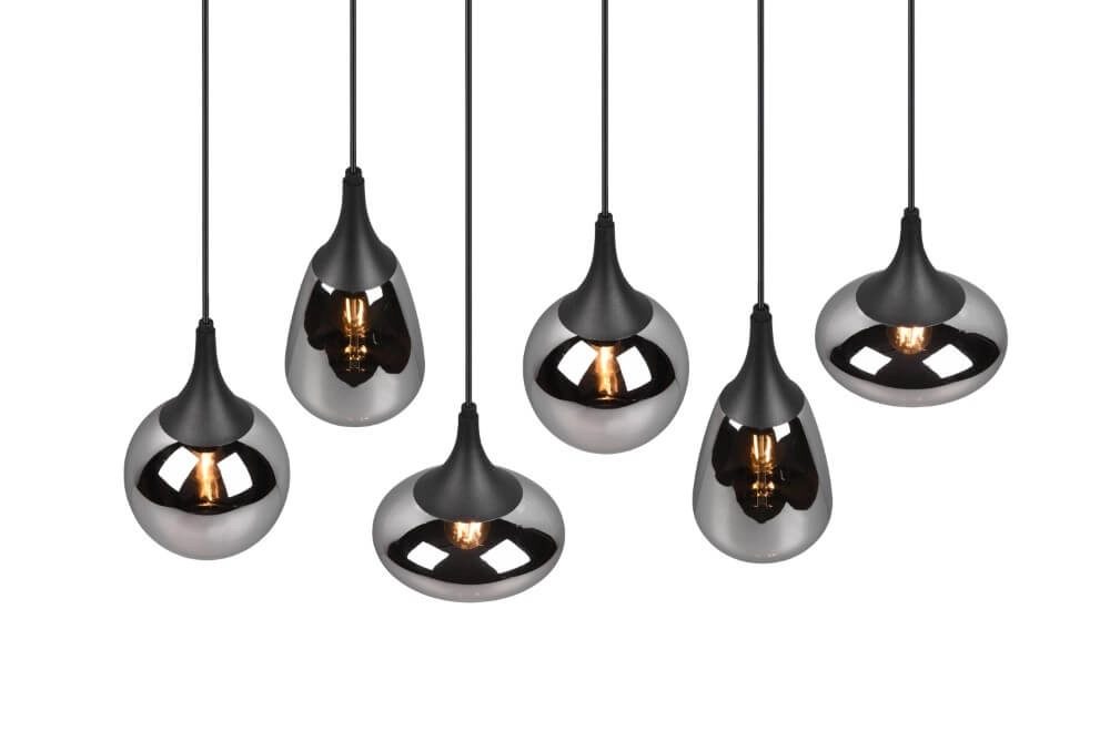 6-lichts hanglamp Lumina met smoke glas Trio 4017807542295