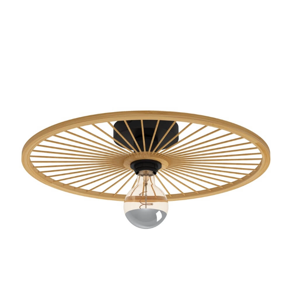 Houten plafondlamp Leominster